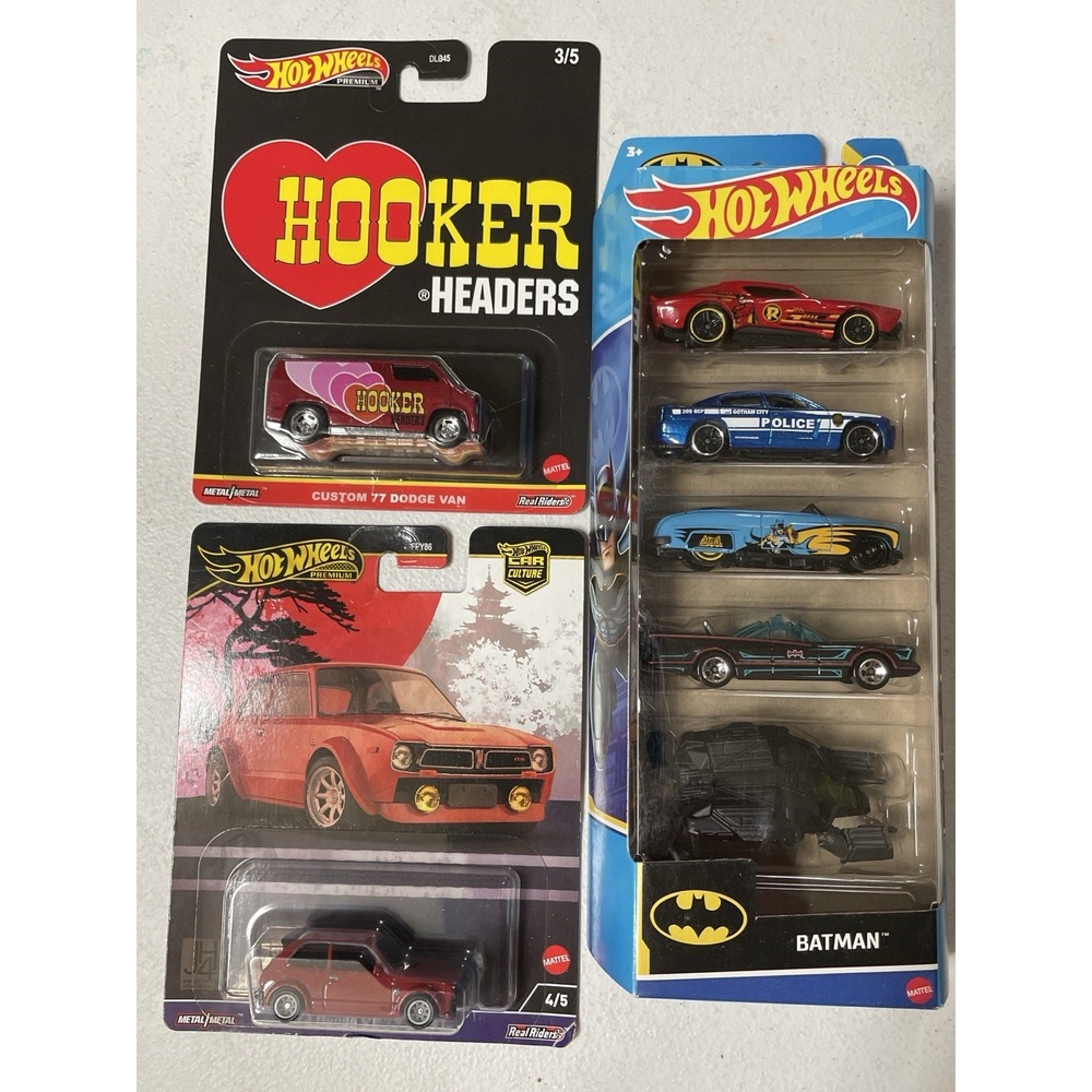Hot Wheels Premium Lot Hooker Headers Skyline C210 Batman 4 Car Set New